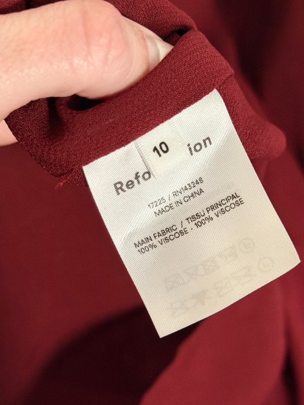 reformation colette midi dress, size 10, burgundy/wine - Picture 5 of 9